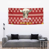 Just A Girl Who Loves Christmas And Goats Ugly Christma Tapestry Funny Xmas Holiday Patterns - Wonder Print Shop