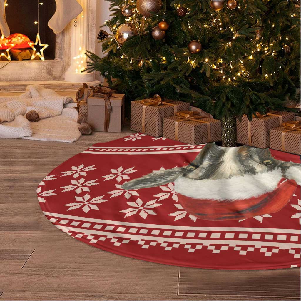 Just A Girl Who Loves Christmas And Goats Ugly Christma Tree Skirt Funny Xmas Holiday Patterns - Wonder Print Shop
