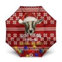 Just A Girl Who Loves Christmas And Goats Ugly Christma Umbrella Funny Xmas Holiday Patterns - Wonder Print Shop