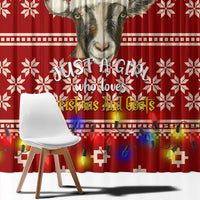 Just A Girl Who Loves Christmas And Goats Ugly Christma Window Curtain Funny Xmas Holiday Patterns - Wonder Print Shop