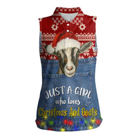 Just A Girl Who Loves Christmas And Goats Ugly Christma Women Sleeveless Polo Shirt Funny Xmas Holiday Patterns - Wonder Print Shop