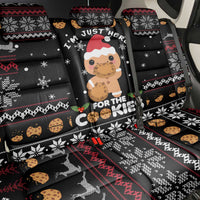 Just Here For The Cookies Christmas Back Car Seat Cover Funny Xmas Holiday Patterns - Wonder Print Shop