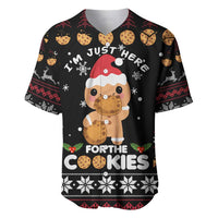 Just Here For The Cookies Christmas Baseball Jersey Funny Xmas Holiday Patterns - Wonder Print Shop