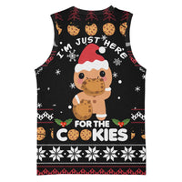 Just Here For The Cookies Christmas Basketball Jersey Funny Xmas Holiday Patterns - Wonder Print Shop