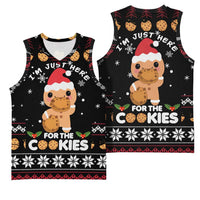 Just Here For The Cookies Christmas Basketball Jersey Funny Xmas Holiday Patterns - Wonder Print Shop