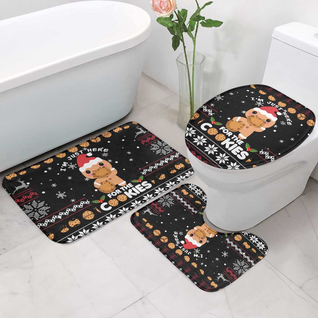 Just Here For The Cookies Christmas Bathroom Set Funny Xmas Holiday Patterns - Wonder Print Shop
