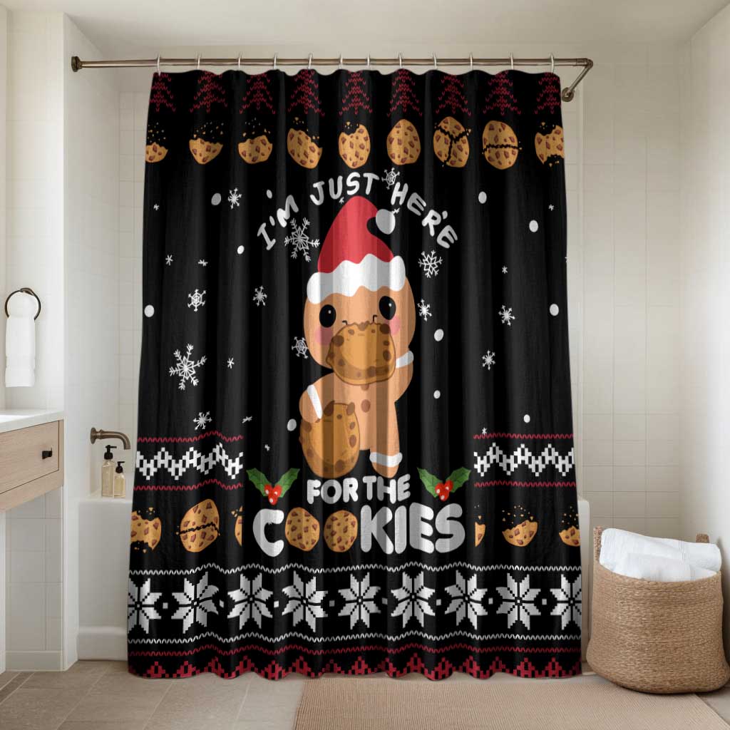 Just Here For The Cookies Christmas Bathroom Set Funny Xmas Holiday Patterns - Wonder Print Shop