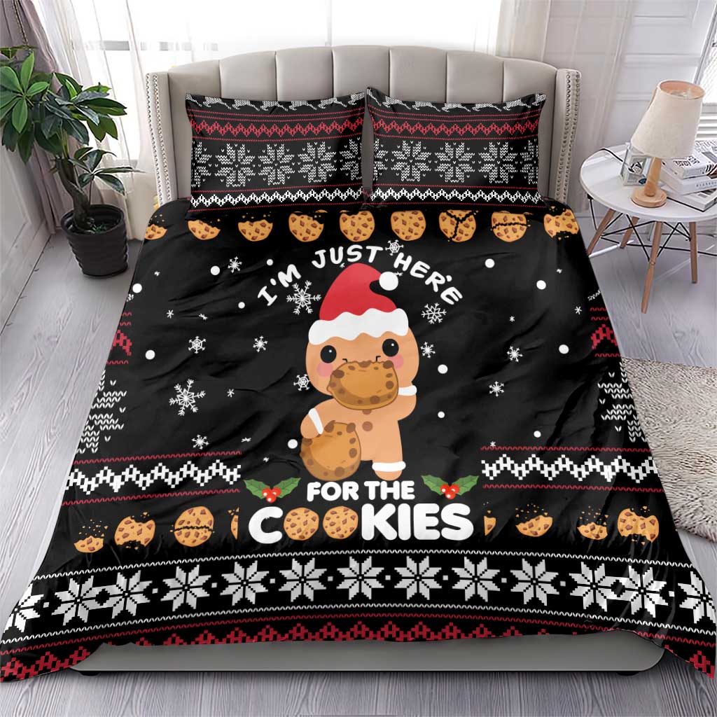 Just Here For The Cookies Christmas Bedding Set Funny Xmas Holiday Patterns - Wonder Print Shop