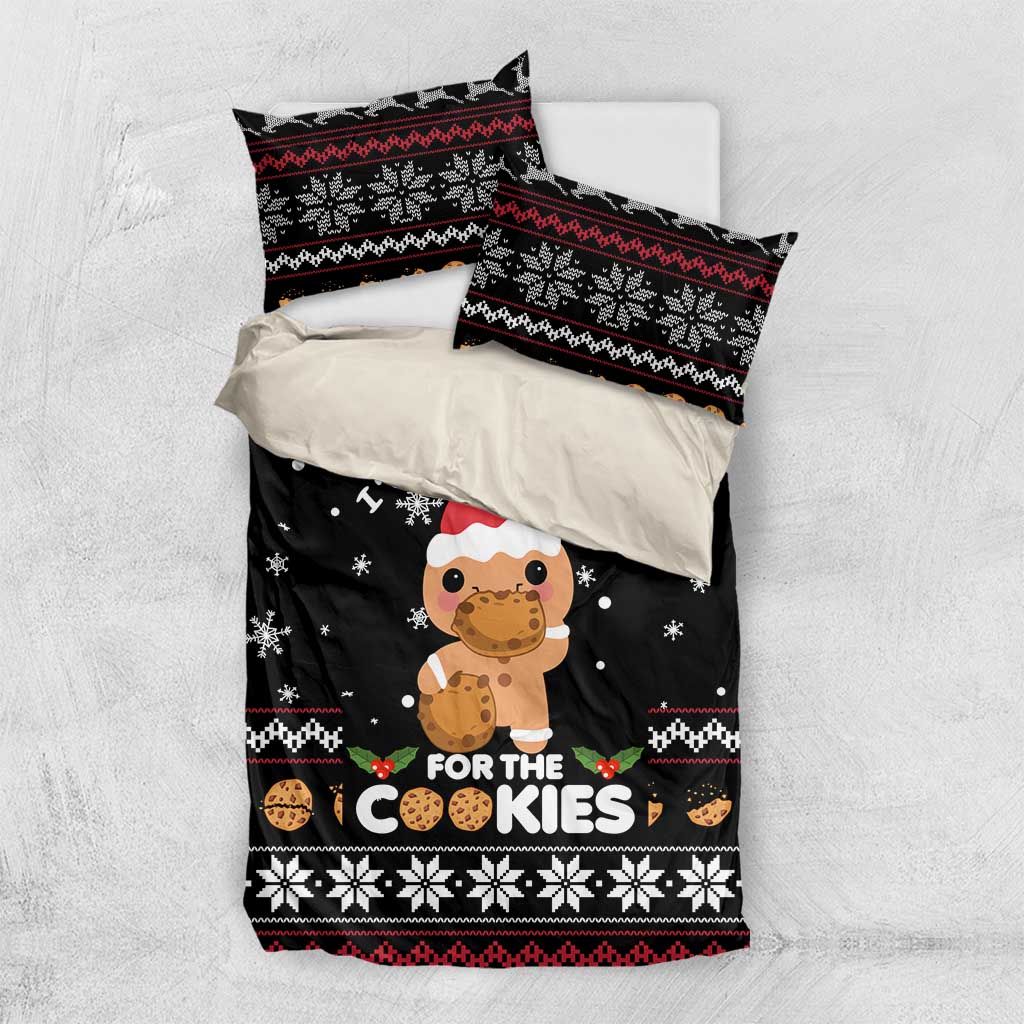 Just Here For The Cookies Christmas Bedding Set Funny Xmas Holiday Patterns - Wonder Print Shop