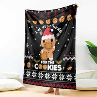 Just Here For The Cookies Christmas Blanket Funny Xmas Holiday Patterns - Wonder Print Shop