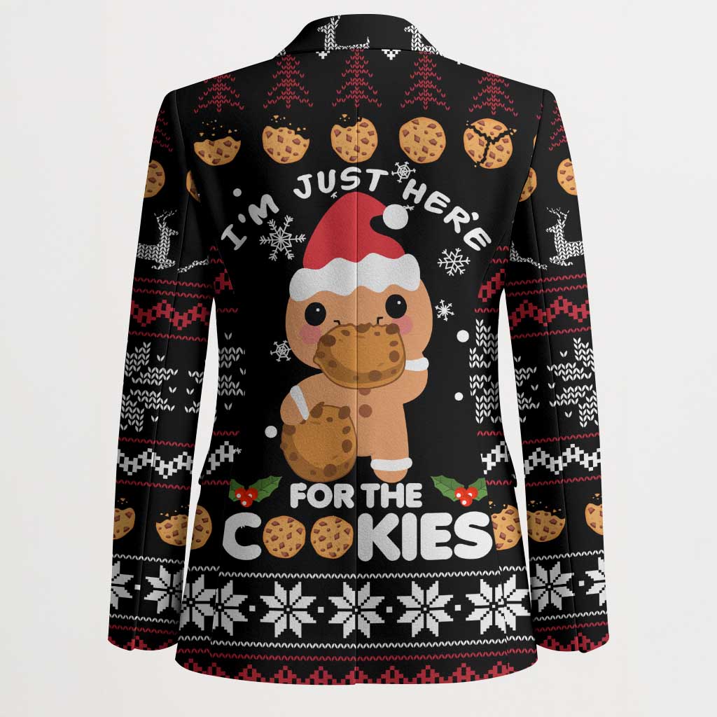 Just Here For The Cookies Christmas Blazer Funny Xmas Holiday Patterns - Wonder Print Shop