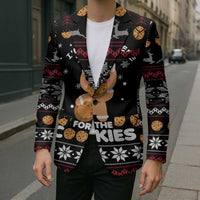 Just Here For The Cookies Christmas Blazer Funny Xmas Holiday Patterns - Wonder Print Shop