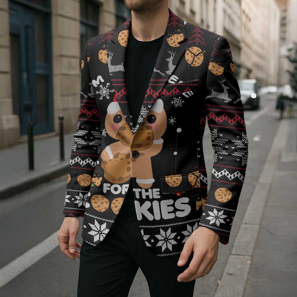 Just Here For The Cookies Christmas Blazer Funny Xmas Holiday Patterns - Wonder Print Shop