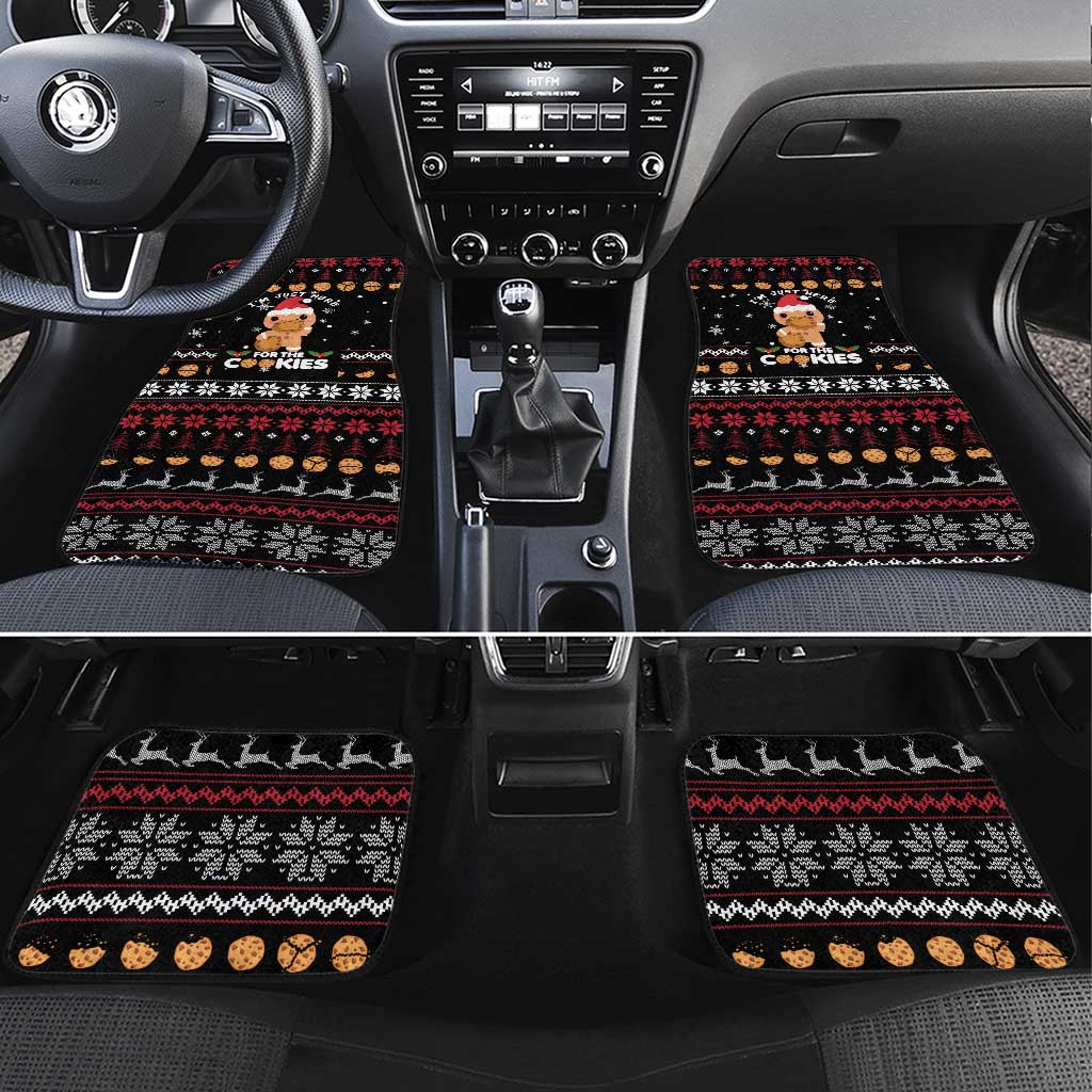 Just Here For The Cookies Christmas Car Mats Funny Xmas Holiday Patterns - Wonder Print Shop