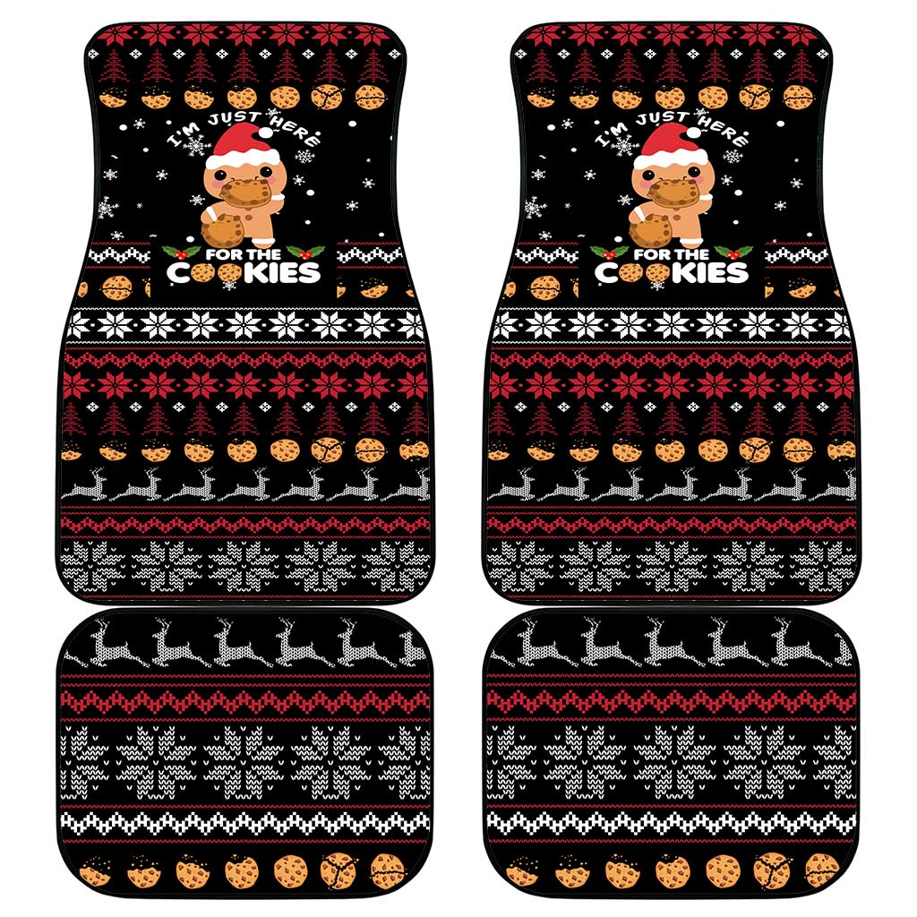 Just Here For The Cookies Christmas Car Mats Funny Xmas Holiday Patterns - Wonder Print Shop