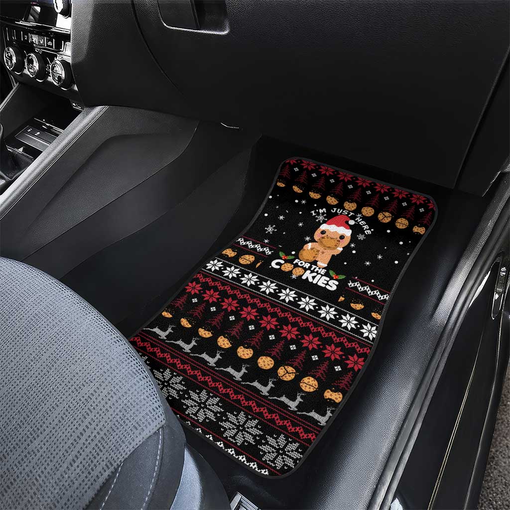 Just Here For The Cookies Christmas Car Mats Funny Xmas Holiday Patterns - Wonder Print Shop
