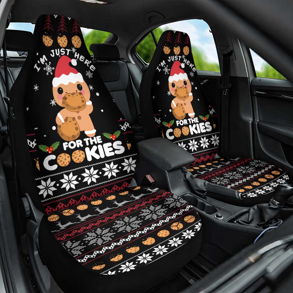 Just Here For The Cookies Christmas Car Seat Cover Funny Xmas Holiday Patterns - Wonder Print Shop