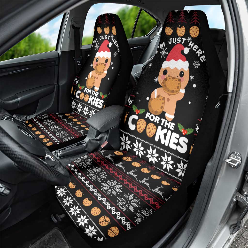 Just Here For The Cookies Christmas Car Seat Cover Funny Xmas Holiday Patterns - Wonder Print Shop