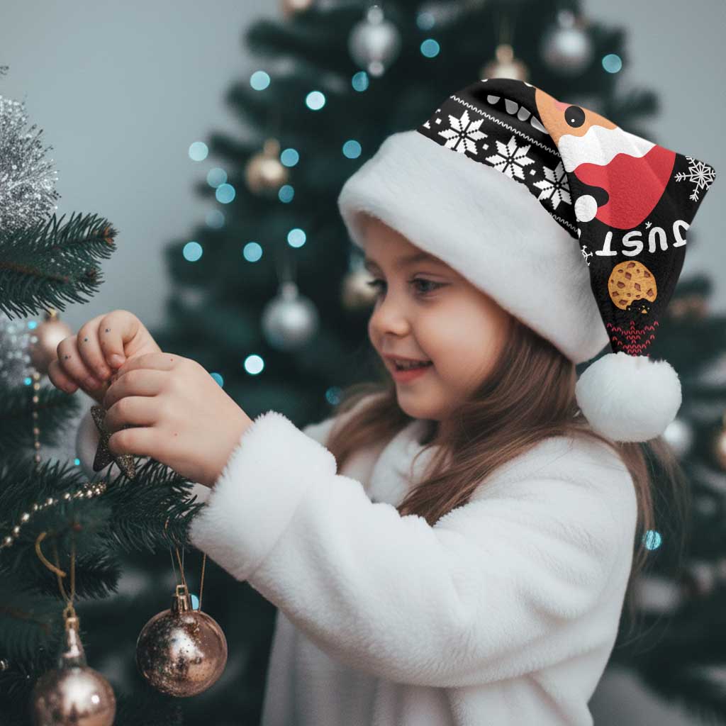 Just Here For The Cookies Christmas Santa Hat Funny Xmas Holiday Patterns - Wonder Print Shop