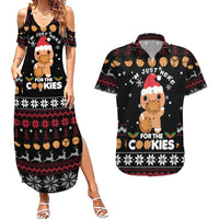 Just Here For The Cookies Christmas Couples Matching Summer Maxi Dress and Hawaiian Shirt Funny Xmas Holiday Patterns - Wonder Print Shop