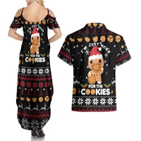 Just Here For The Cookies Christmas Couples Matching Summer Maxi Dress and Hawaiian Shirt Funny Xmas Holiday Patterns - Wonder Print Shop