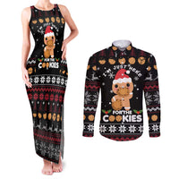 Just Here For The Cookies Christmas Couples Matching Tank Maxi Dress and Long Sleeve Button Shirt Funny Xmas Holiday Patterns - Wonder Print Shop