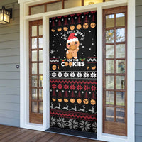 Just Here For The Cookies Christmas Door Cover Funny Xmas Holiday Patterns - Wonder Print Shop