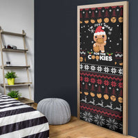 Just Here For The Cookies Christmas Door Cover Funny Xmas Holiday Patterns - Wonder Print Shop
