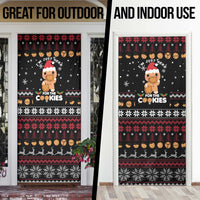 Just Here For The Cookies Christmas Door Cover Funny Xmas Holiday Patterns - Wonder Print Shop