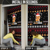 Just Here For The Cookies Christmas Door Cover Funny Xmas Holiday Patterns - Wonder Print Shop