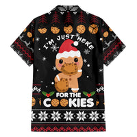 Just Here For The Cookies Christmas Family Matching Off The Shoulder Long Sleeve Dress and Hawaiian Shirt Funny Xmas Holiday Patterns - Wonder Print Shop