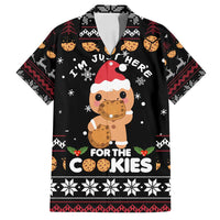 Just Here For The Cookies Christmas Family Matching Off Shoulder Short Dress and Hawaiian Shirt Funny Xmas Holiday Patterns - Wonder Print Shop
