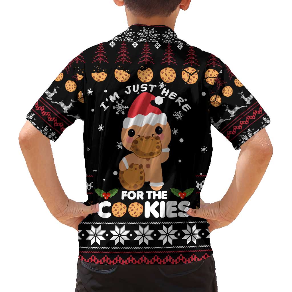Just Here For The Cookies Christmas Family Matching Puletasi and Hawaiian Shirt Funny Xmas Holiday Patterns - Wonder Print Shop