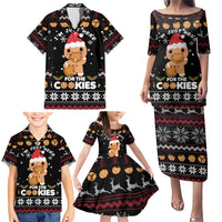 Just Here For The Cookies Christmas Family Matching Puletasi and Hawaiian Shirt Funny Xmas Holiday Patterns - Wonder Print Shop
