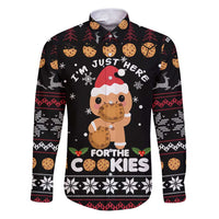 Just Here For The Cookies Christmas Family Matching Puletasi and Hawaiian Shirt Funny Xmas Holiday Patterns - Wonder Print Shop