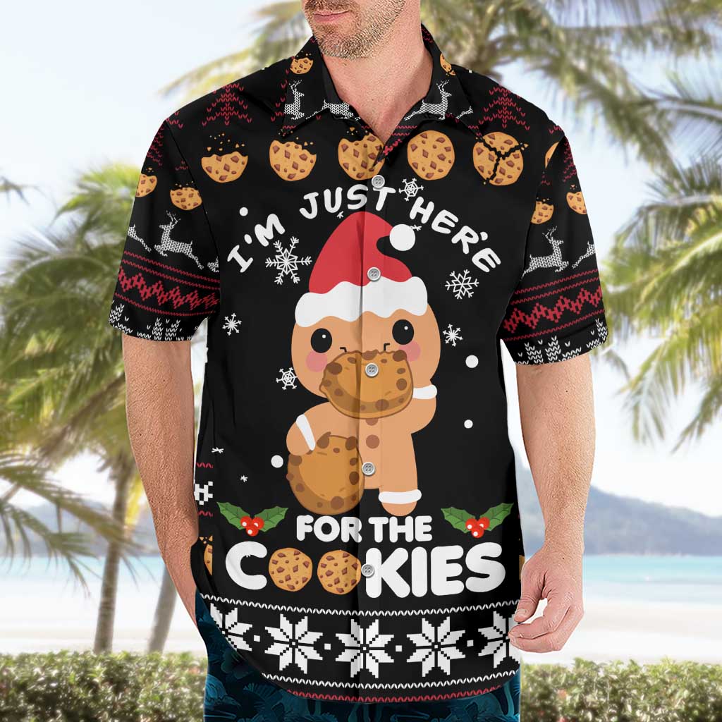 Just Here For The Cookies Christmas Hawaiian Shirt Funny Xmas Holiday Patterns - Wonder Print Shop