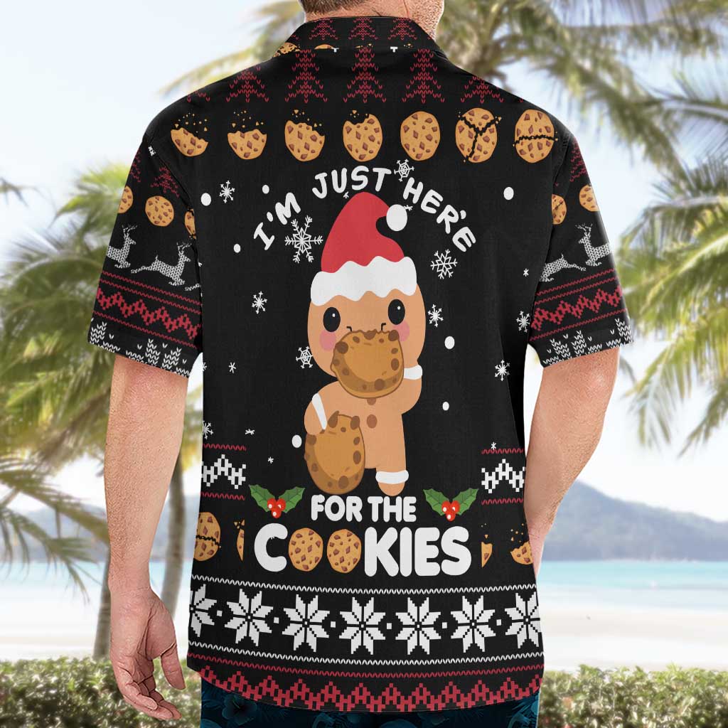 Just Here For The Cookies Christmas Hawaiian Shirt Funny Xmas Holiday Patterns - Wonder Print Shop