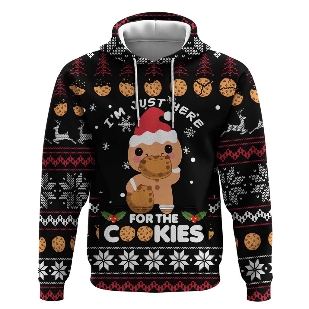 Just Here For The Cookies Christmas Hoodie Funny Xmas Holiday Patterns - Wonder Print Shop