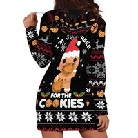Just Here For The Cookies Christmas Hoodie Dress Funny Xmas Holiday Patterns - Wonder Print Shop