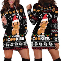 Just Here For The Cookies Christmas Hoodie Dress Funny Xmas Holiday Patterns - Wonder Print Shop