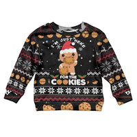 Just Here For The Cookies Christmas Kid Ugly Christmas Sweater Funny Xmas Holiday Patterns - Wonder Print Shop