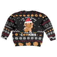 Just Here For The Cookies Christmas Kid Ugly Christmas Sweater Funny Xmas Holiday Patterns - Wonder Print Shop