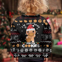 Just Here For The Cookies Christmas Kid Ugly Christmas Sweater Funny Xmas Holiday Patterns - Wonder Print Shop