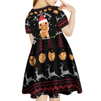 Just Here For The Cookies Christmas Kid Short Sleeve Dress Funny Xmas Holiday Patterns - Wonder Print Shop