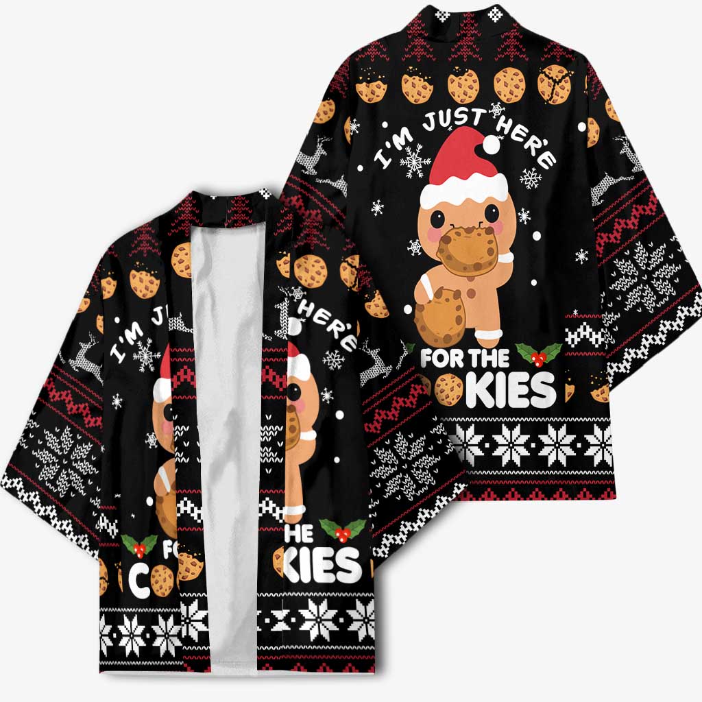 Just Here For The Cookies Christmas Kimono Funny Xmas Holiday Patterns - Wonder Print Shop