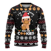 Just Here For The Cookies Christmas Ugly Christmas Sweater Funny Xmas Holiday Patterns - Wonder Print Shop