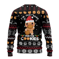 Just Here For The Cookies Christmas Ugly Christmas Sweater Funny Xmas Holiday Patterns - Wonder Print Shop
