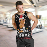 Just Here For The Cookies Christmas Men Tank Top Funny Xmas Holiday Patterns - Wonder Print Shop