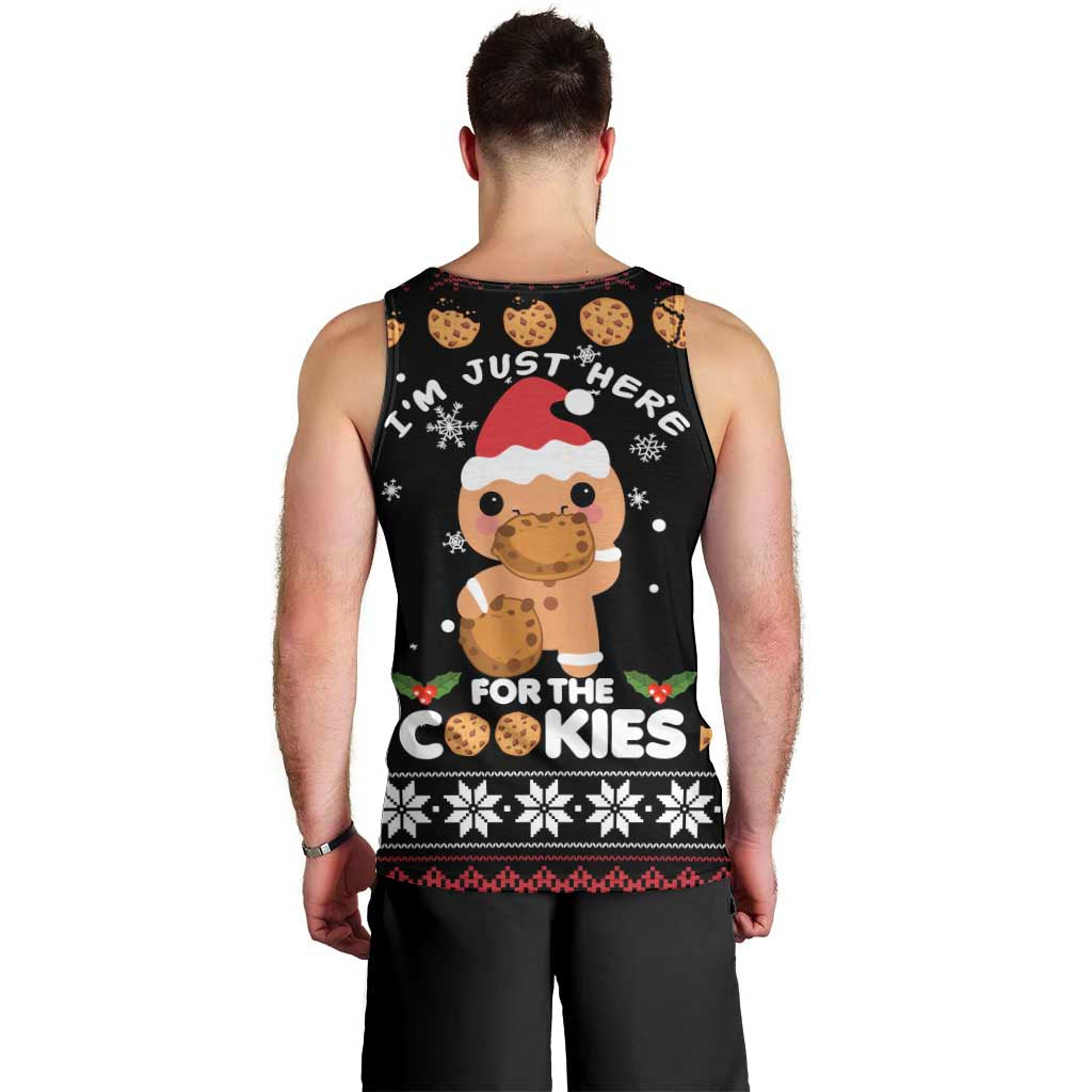 Just Here For The Cookies Christmas Men Tank Top Funny Xmas Holiday Patterns - Wonder Print Shop