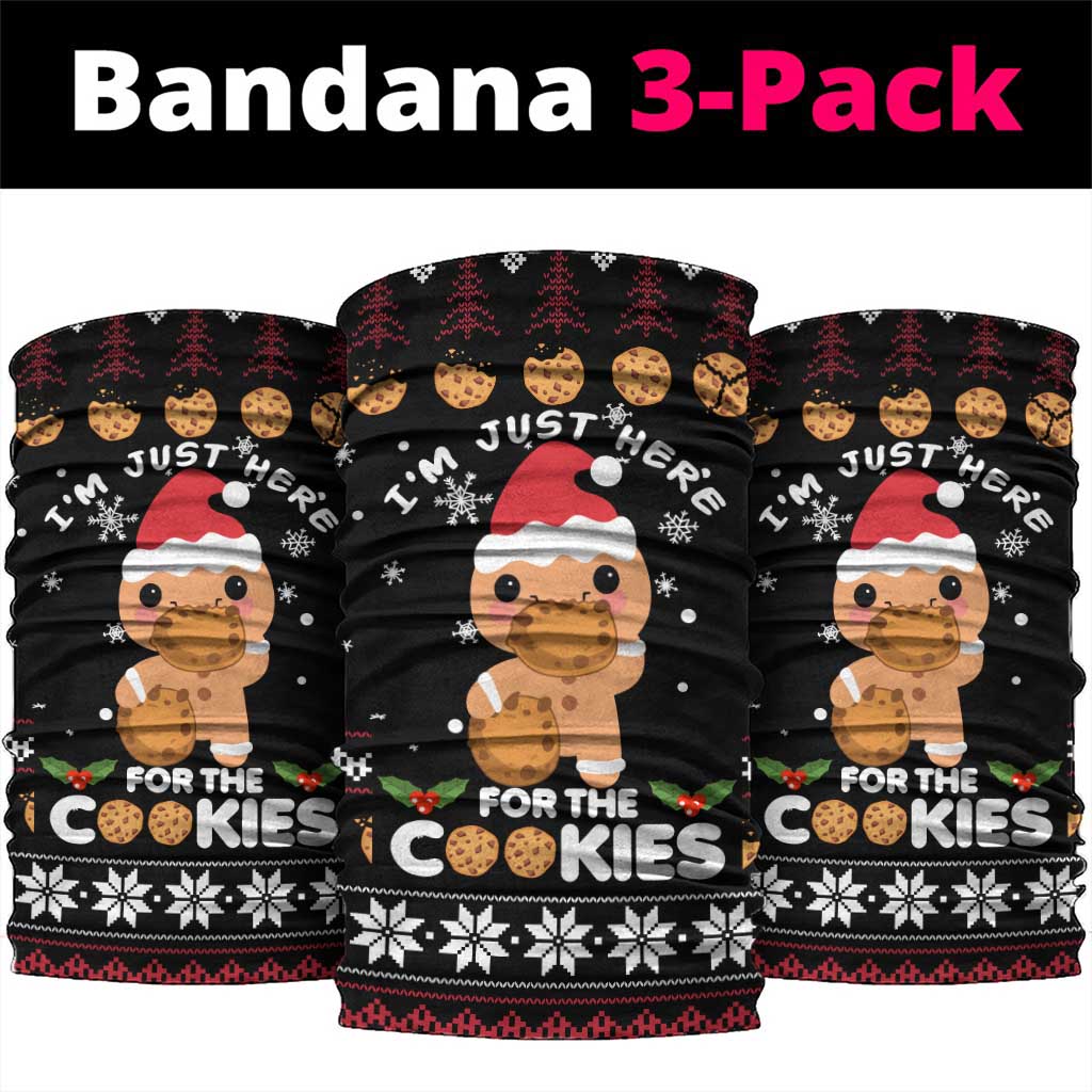 Just Here For The Cookies Christmas Neck Gaiter Funny Xmas Holiday Patterns - Wonder Print Shop